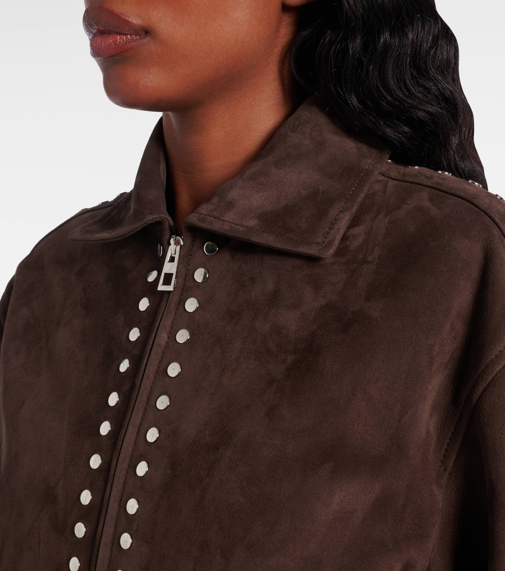 Studded suede bomber jacket - 4