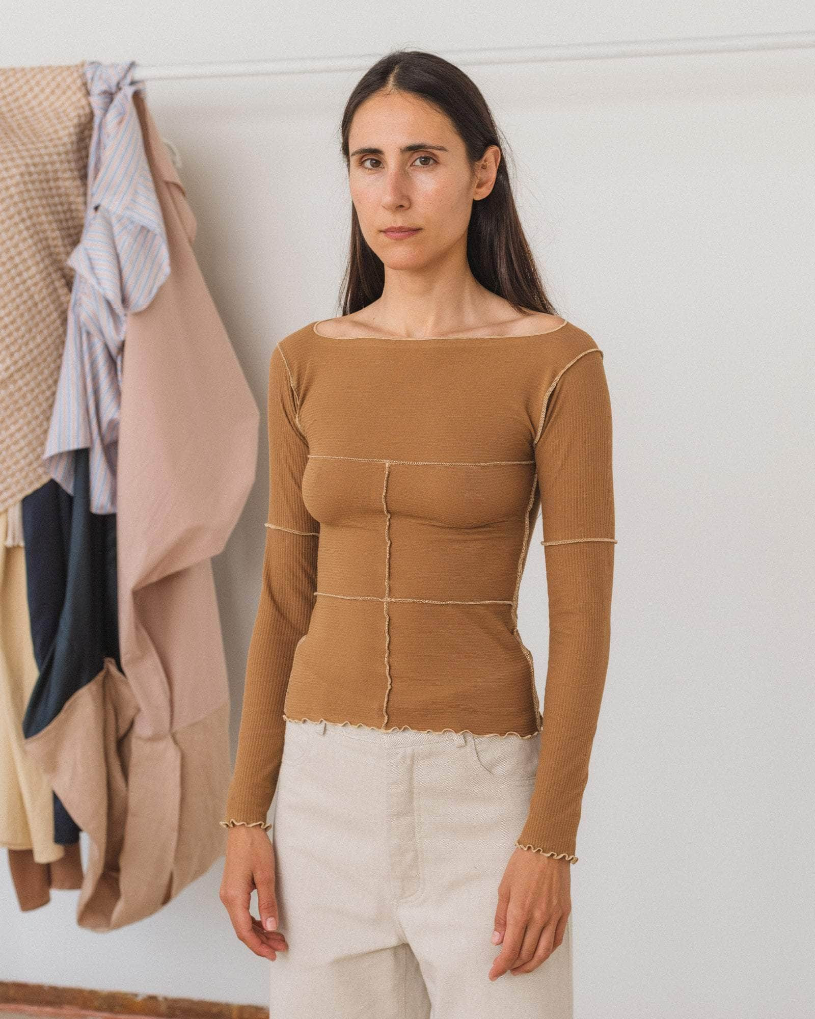 Cinder Long Sleeve Tee - Fine Organic Cotton Rib - 3