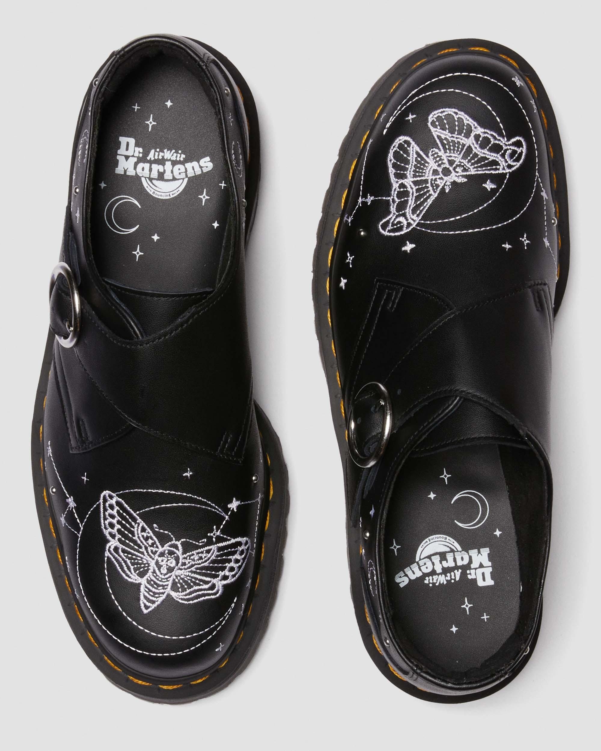 Monk Celestial Moth Leather Platform Shoes - 10