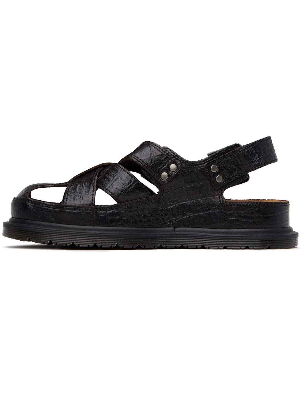 Brown Fisherman Crocodile Analine Leather Sandals - 3