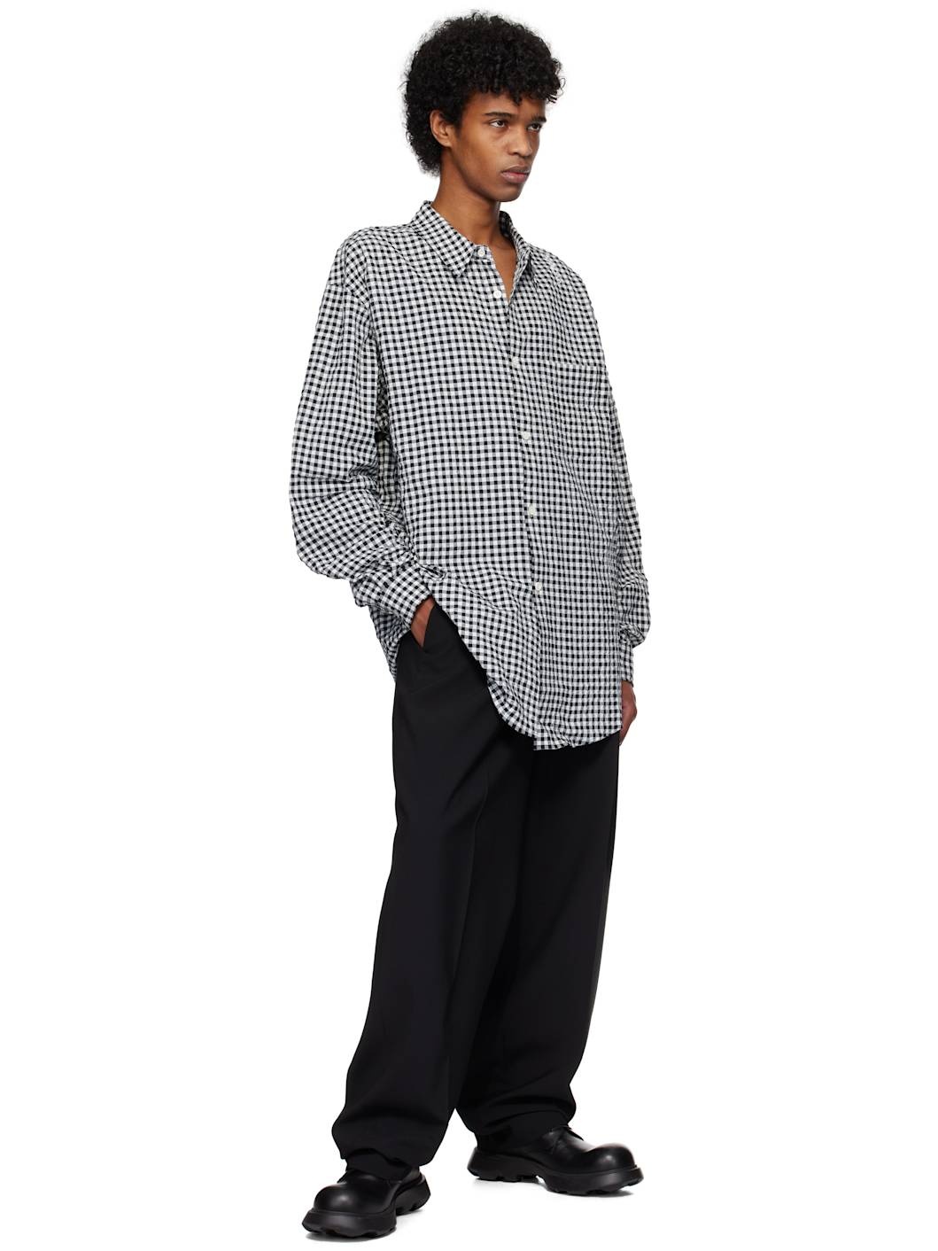 Black Light Wool Trousers - 4