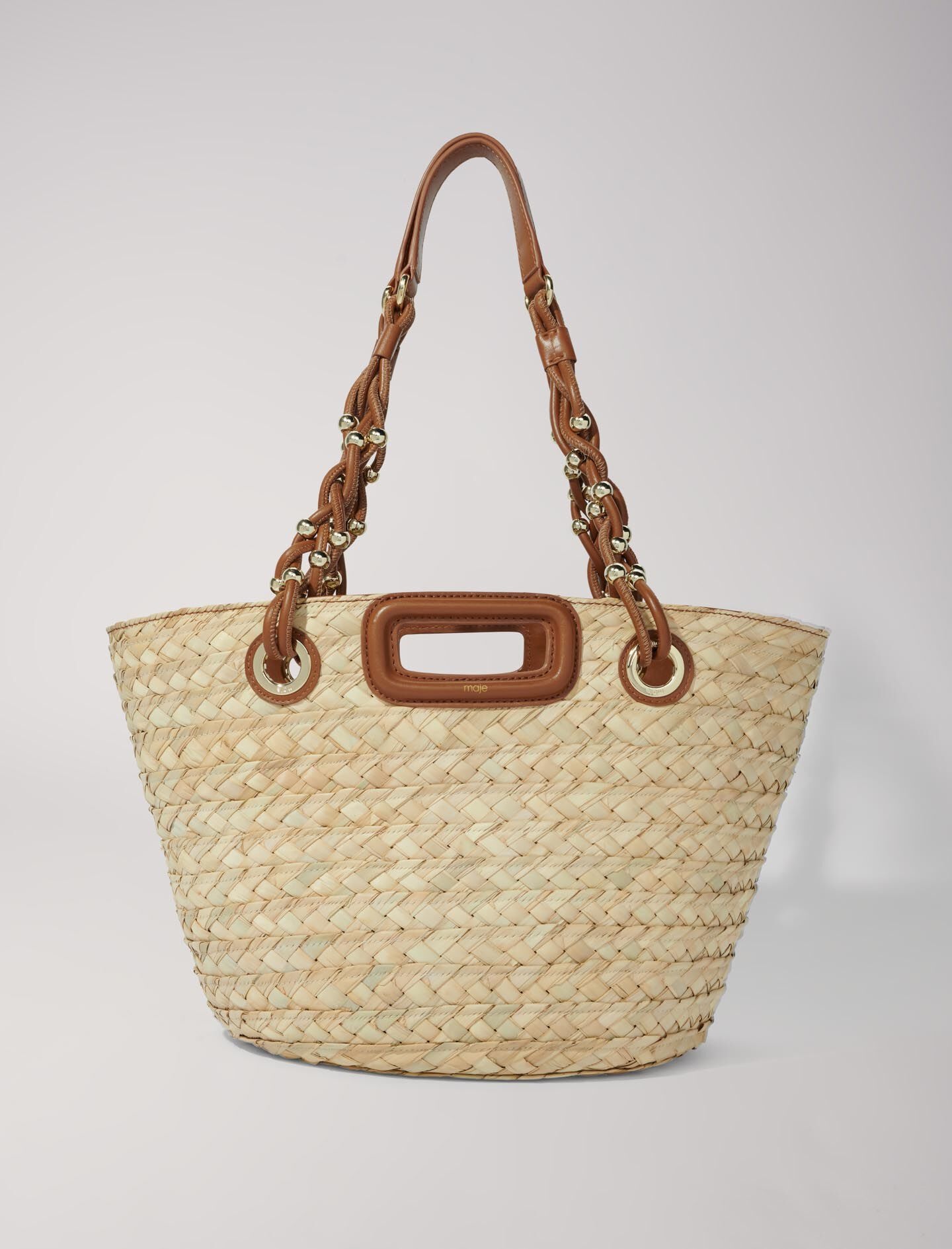 Woven raffia basket bag - 5