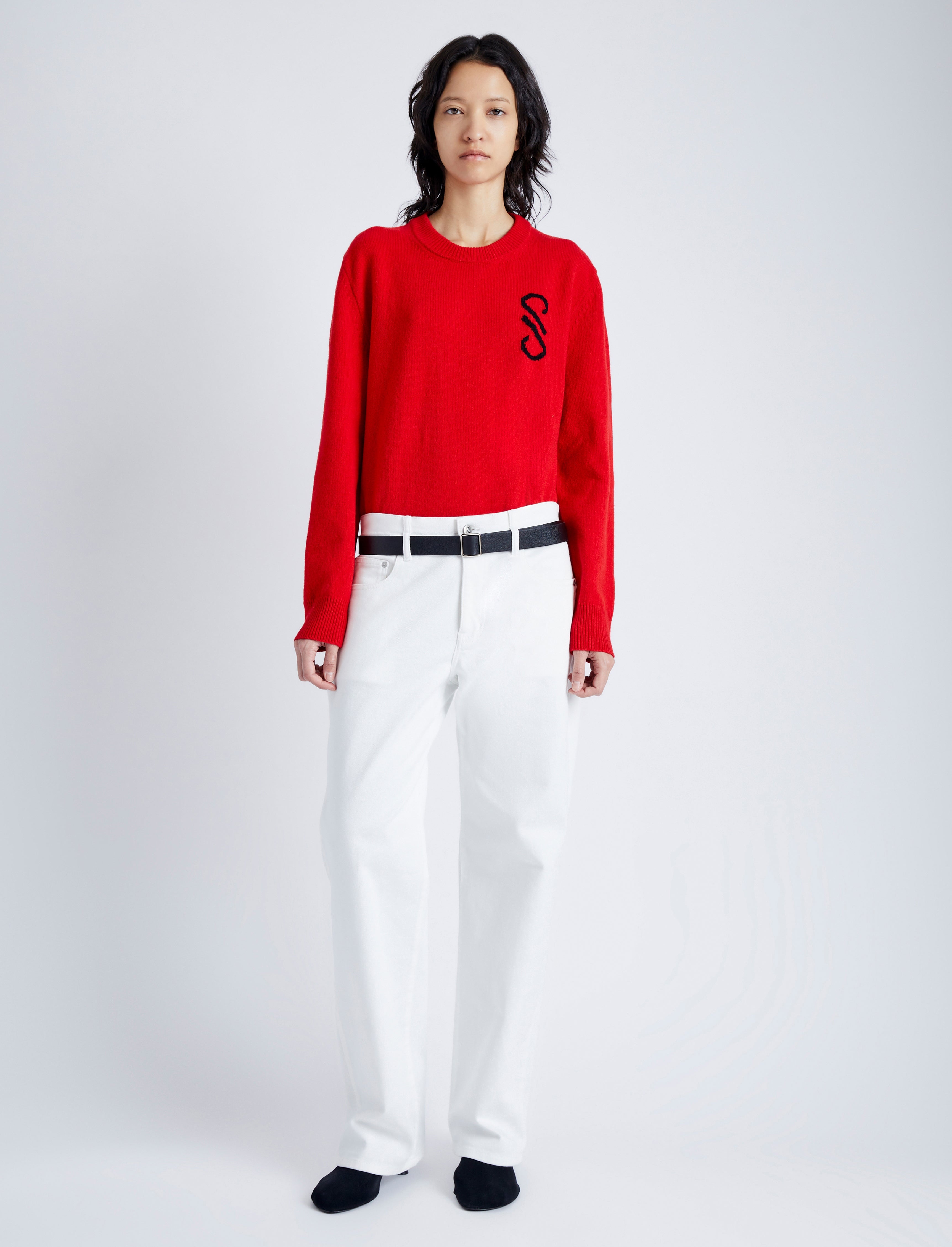 Harrison Monogram Sweater in Wool Jacquard - 3