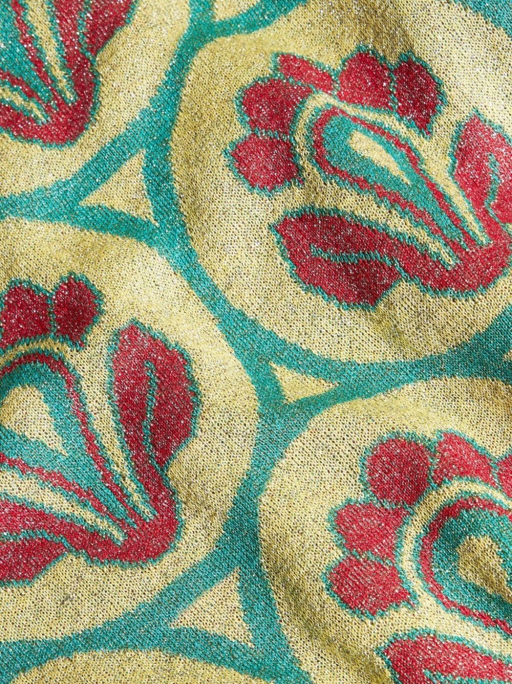 floral-jacquard polo jumper - 6