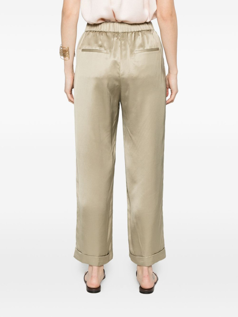satin-finish turn-up trousers 4
