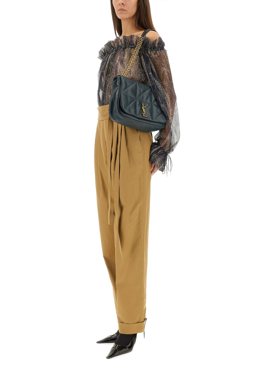 PAISLEY PRINT LUREX SILK CREPONNE TOP - 2