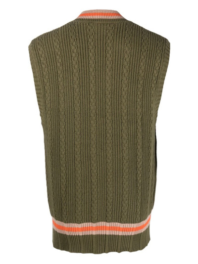 BLUEMARBLE V-neck cable-knit vest outlook