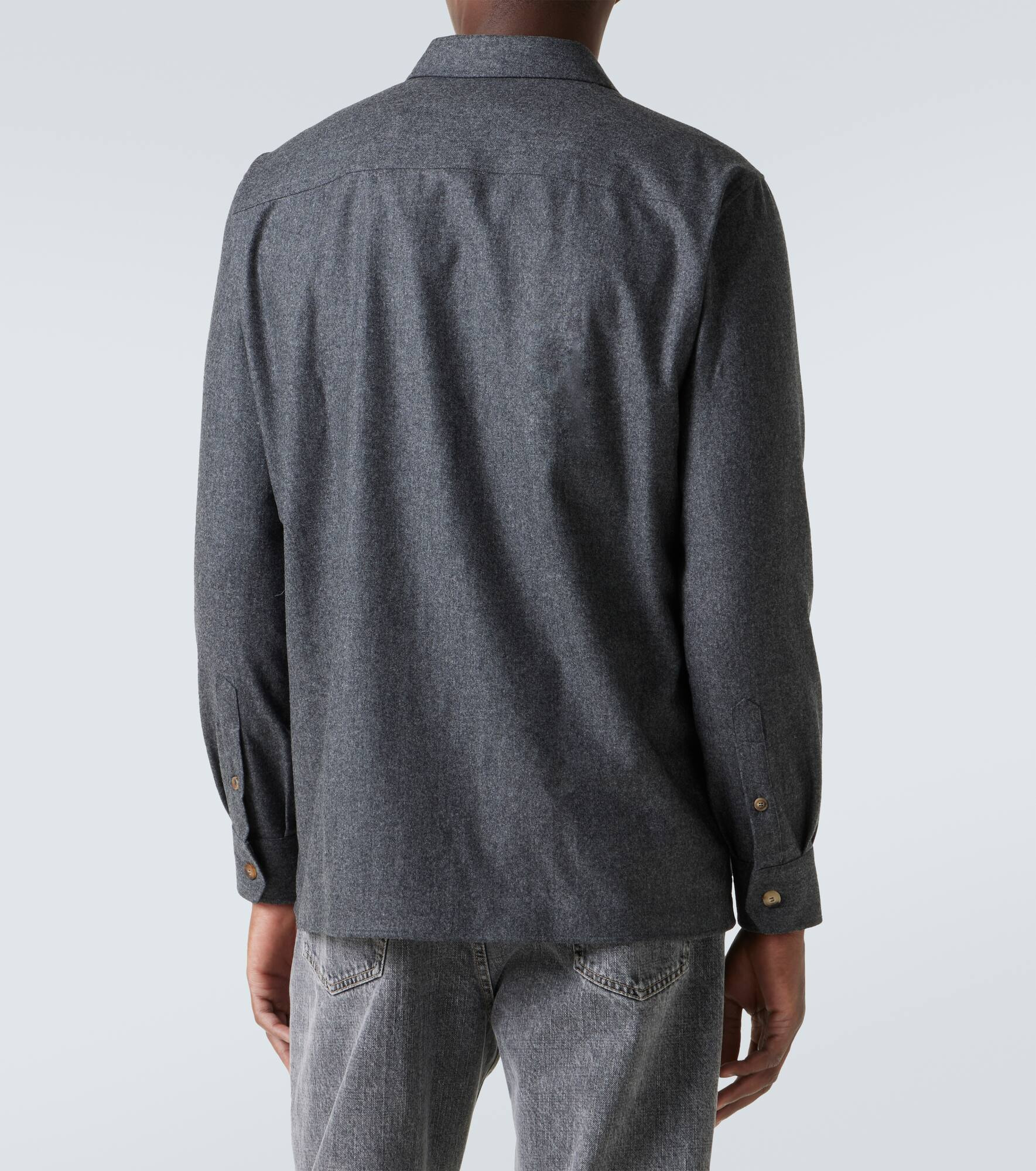 Virgin wool flannel overshirt - 4