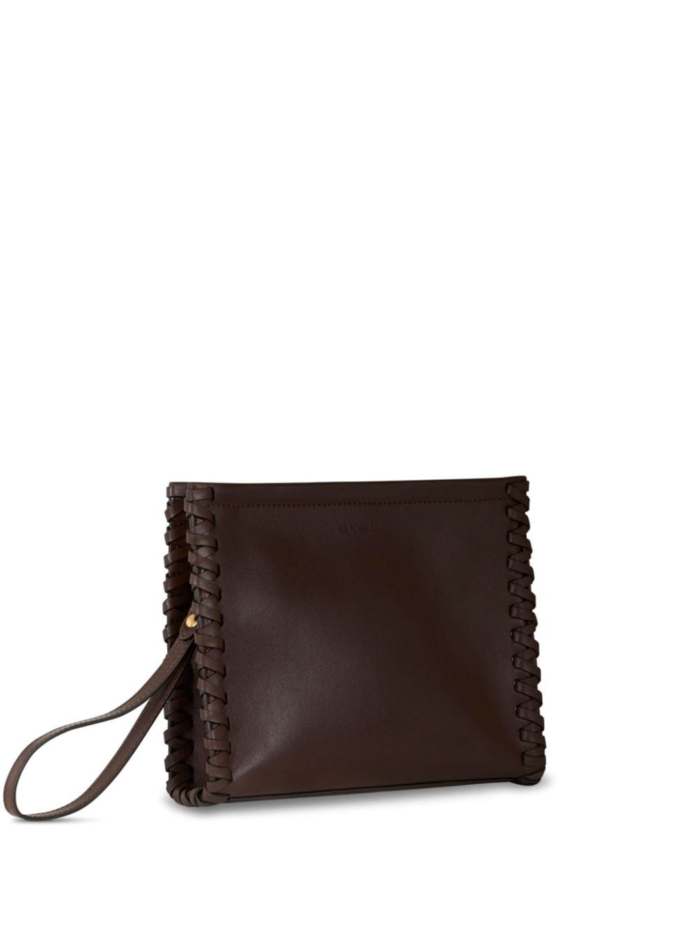 medium braided leather clutch bag - 3