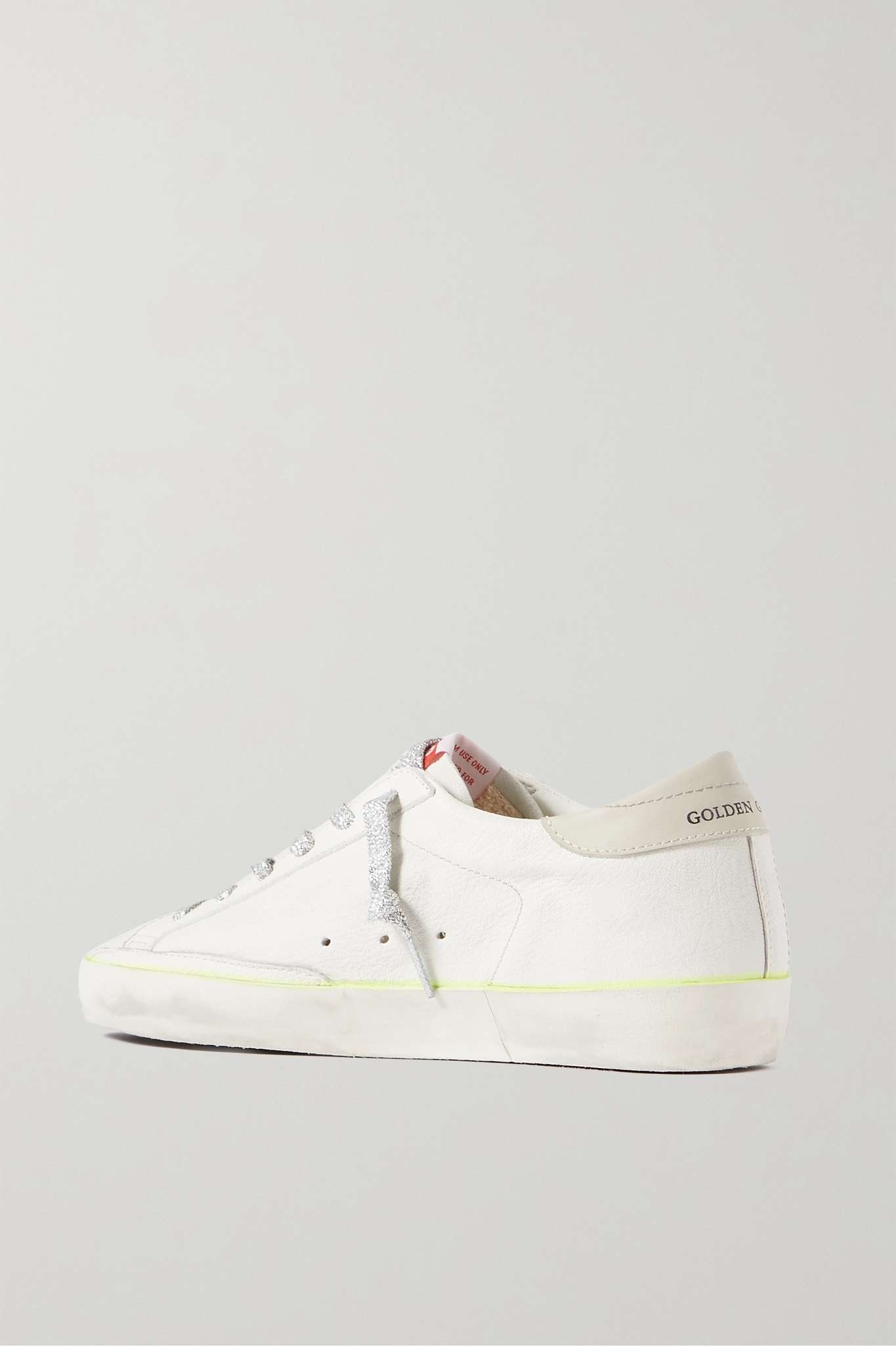 Superstar distressed embroidered textured-leather sneakers - 3