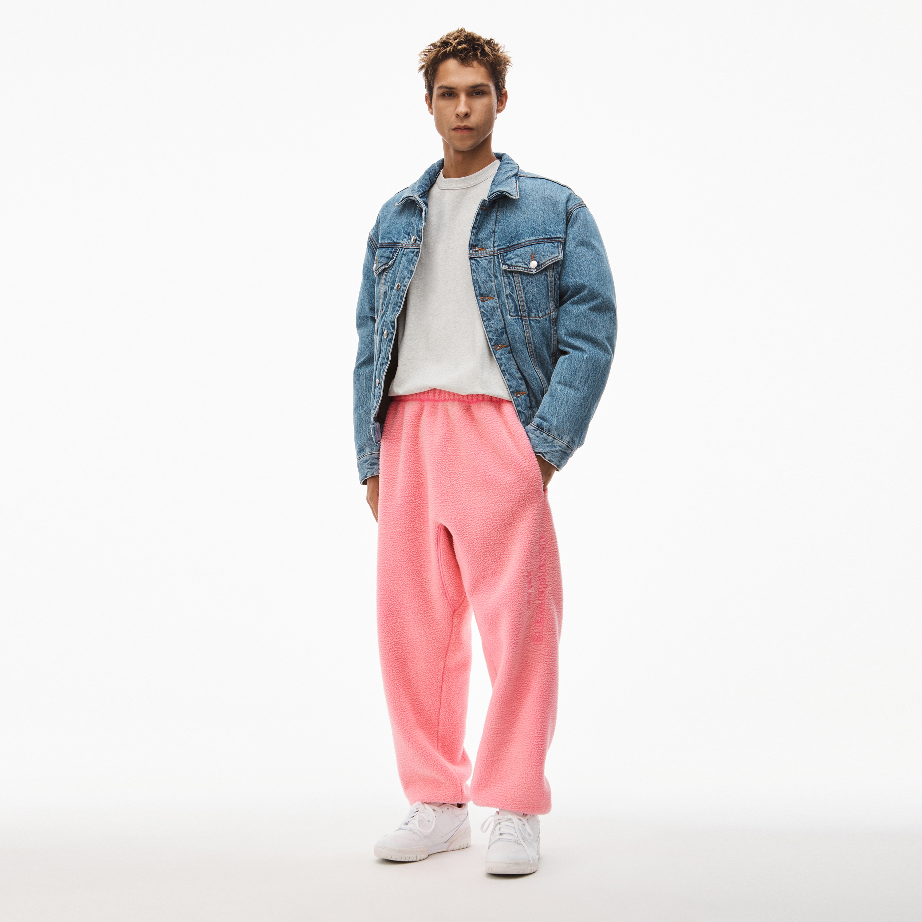 EMBOSSED LOGO SWEATPANT IN TEDDY FLEECE - 6