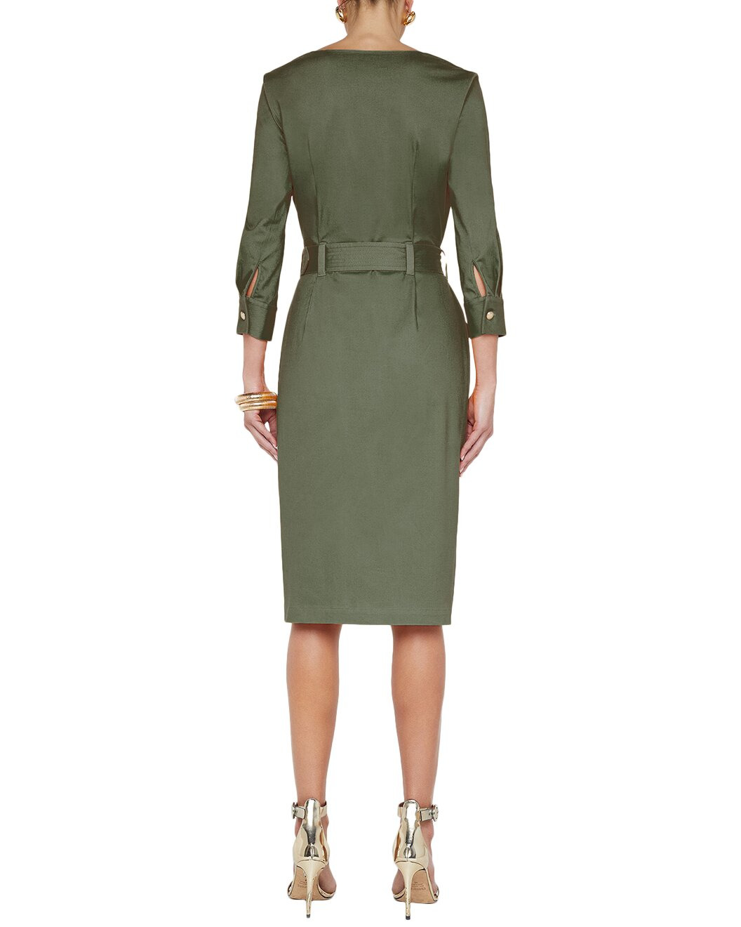 L'AGENCE Bordeaux 3/4 Sleeve Midi Dress - 2