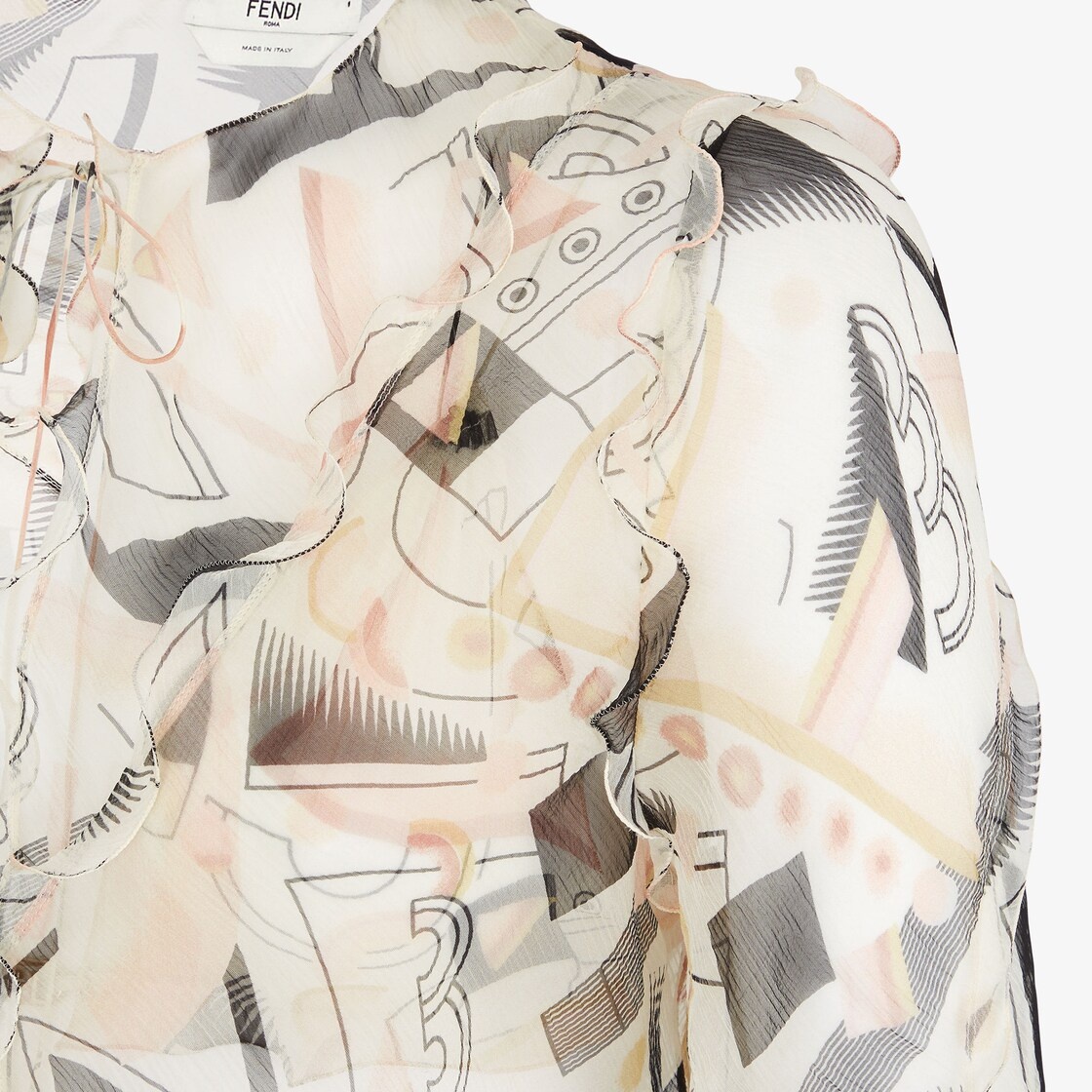 Multicolor printed chiffon shirt - 3