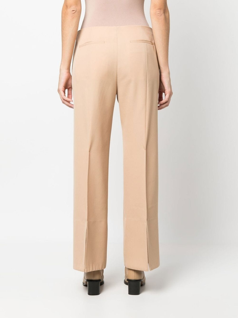 pintuck-detail flared trousers 4
