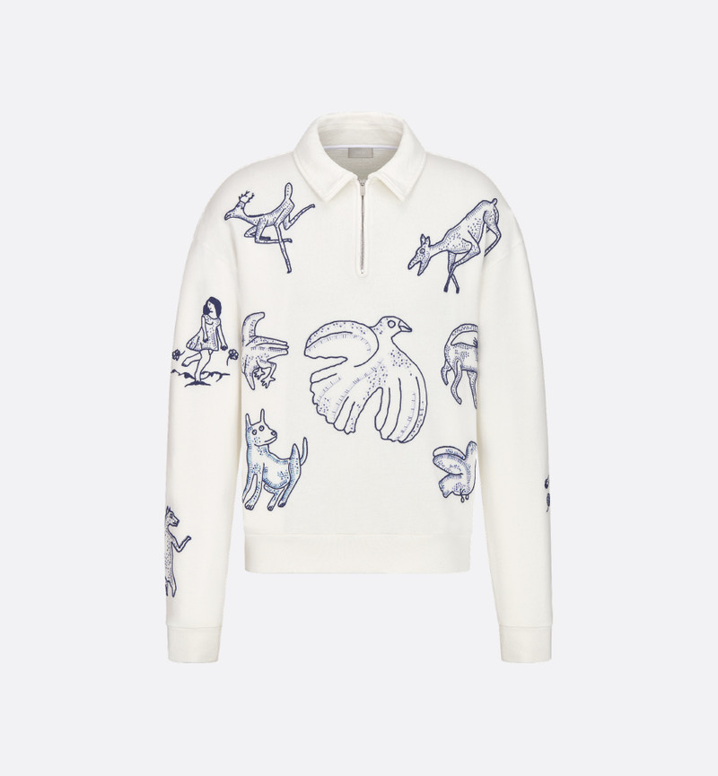 Sweatshirt with Zipped Collar 1