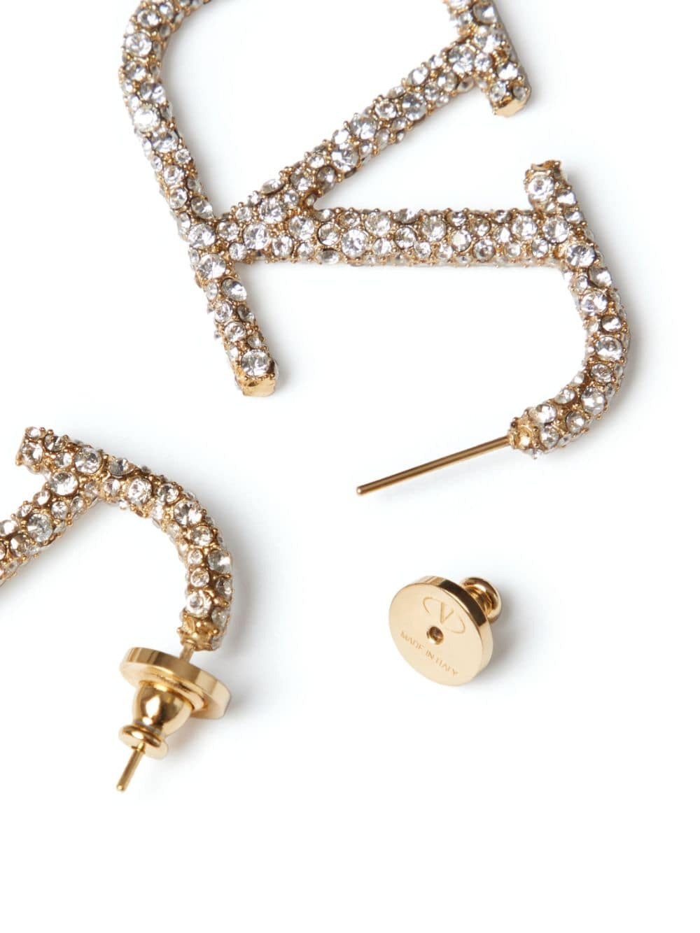 rhinestone-embellished VLOGO earrings - 5