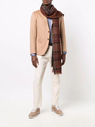 Etro plaid long wool scarf outlook