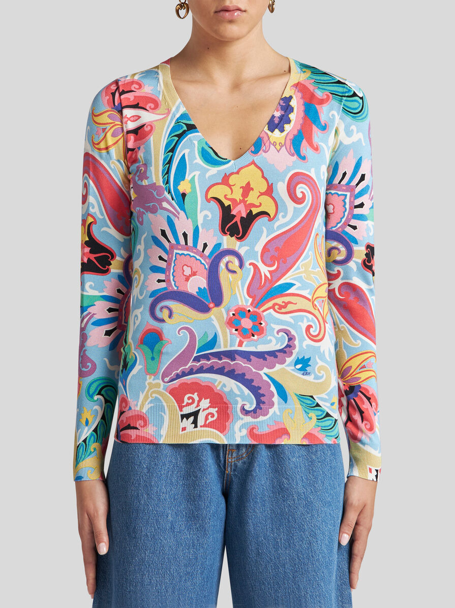 SWEATER WITH MULTICOLOURED FLORAL PRINT - 2