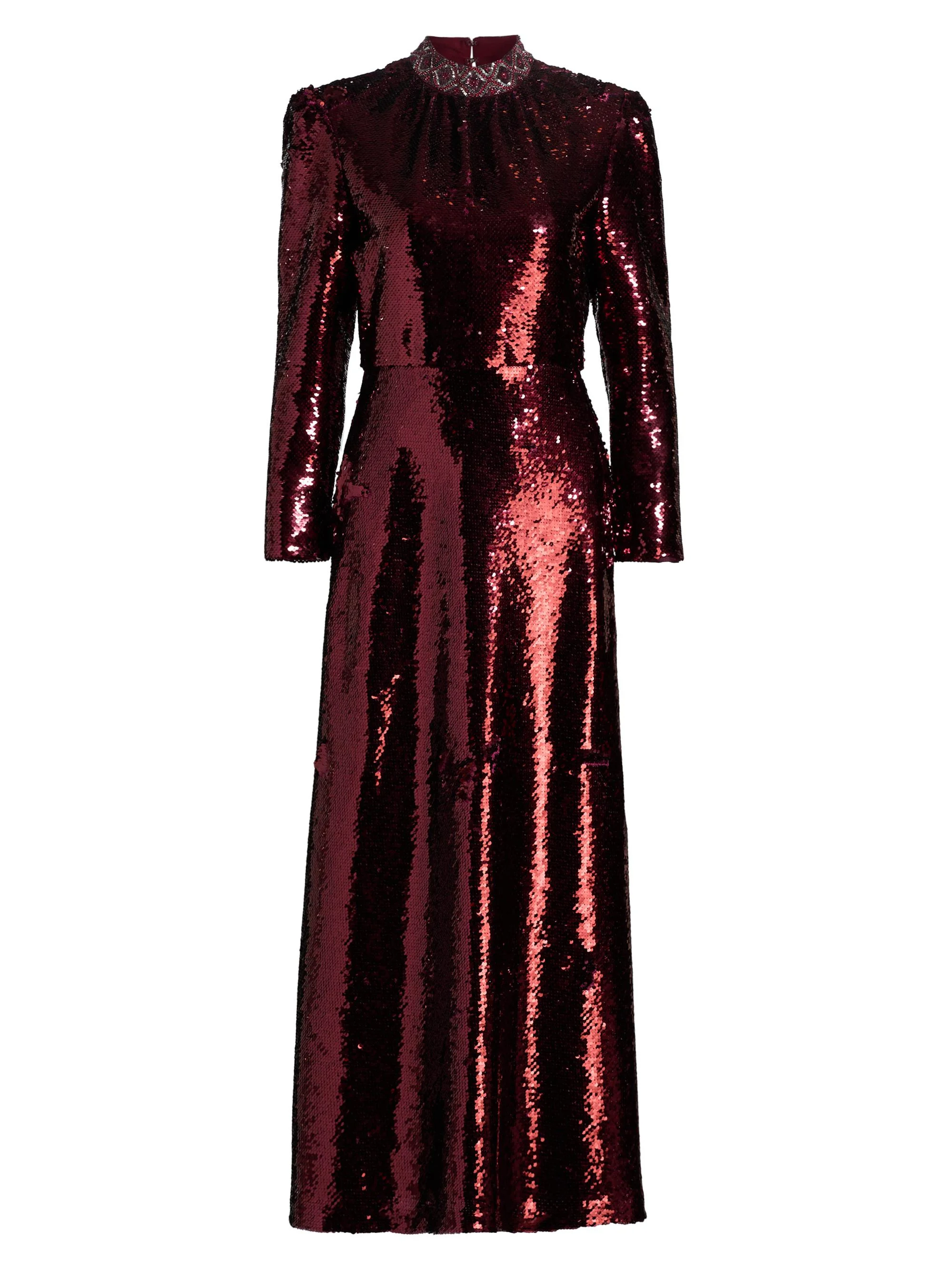 Women's Jena Sequined Maxi Dress - Deep Garnet - 1