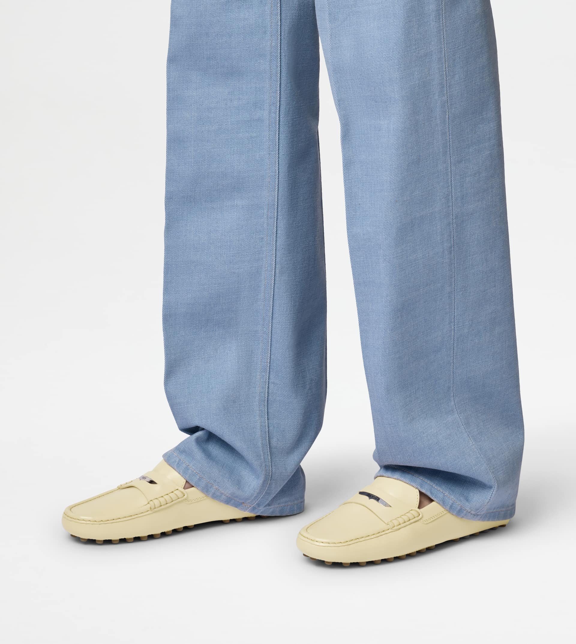 GOMMINO DRIVING SHOES IN LEATHER - YELLOW - 7