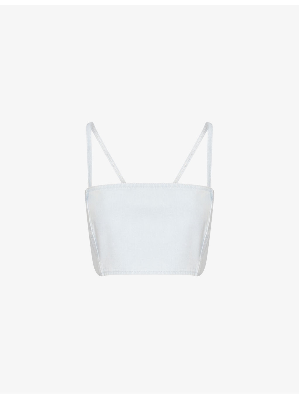 Crop Shoulder-Straps Denim-Blend Top - 1