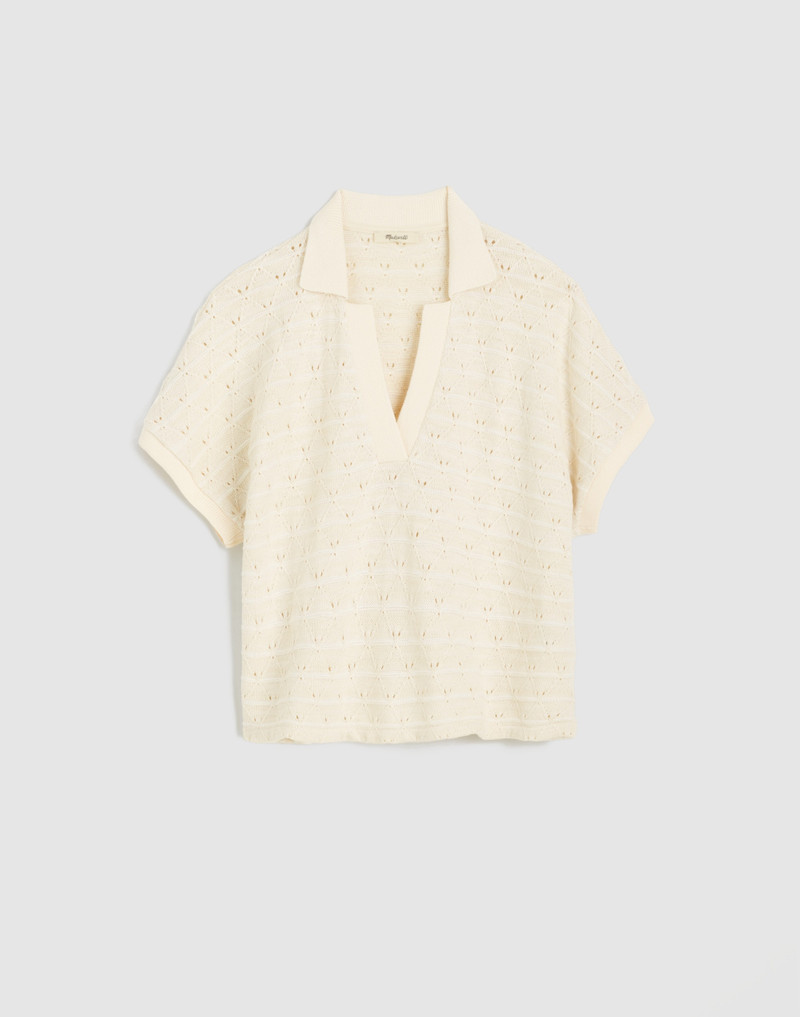 Diamond-Knit Relaxed Polo Shirt 1