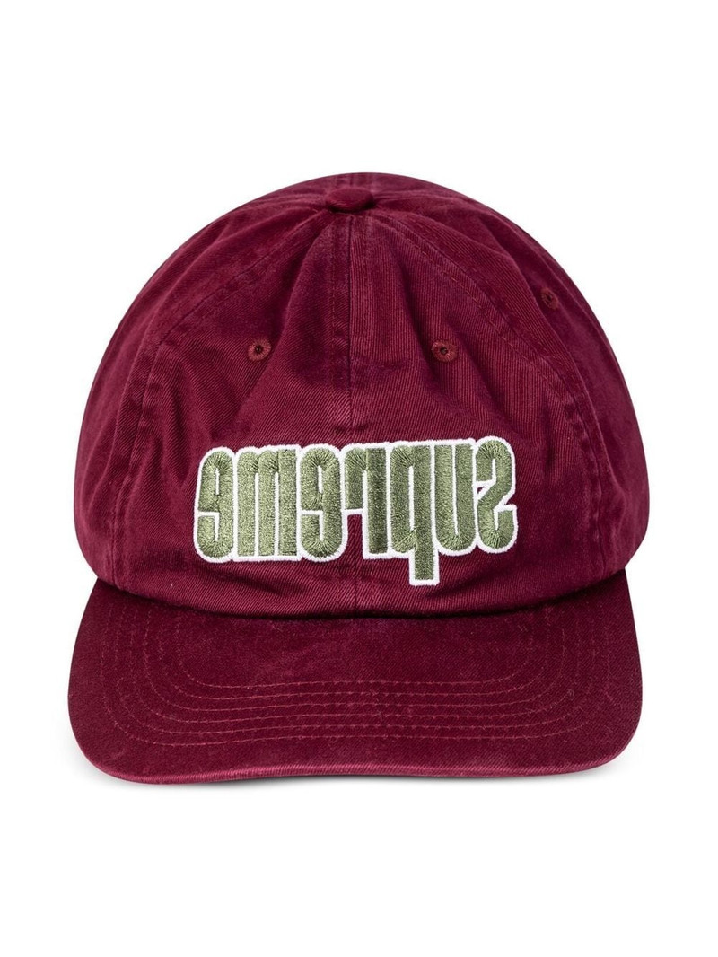 Supreme reverse-logo 6-panel cap outlook