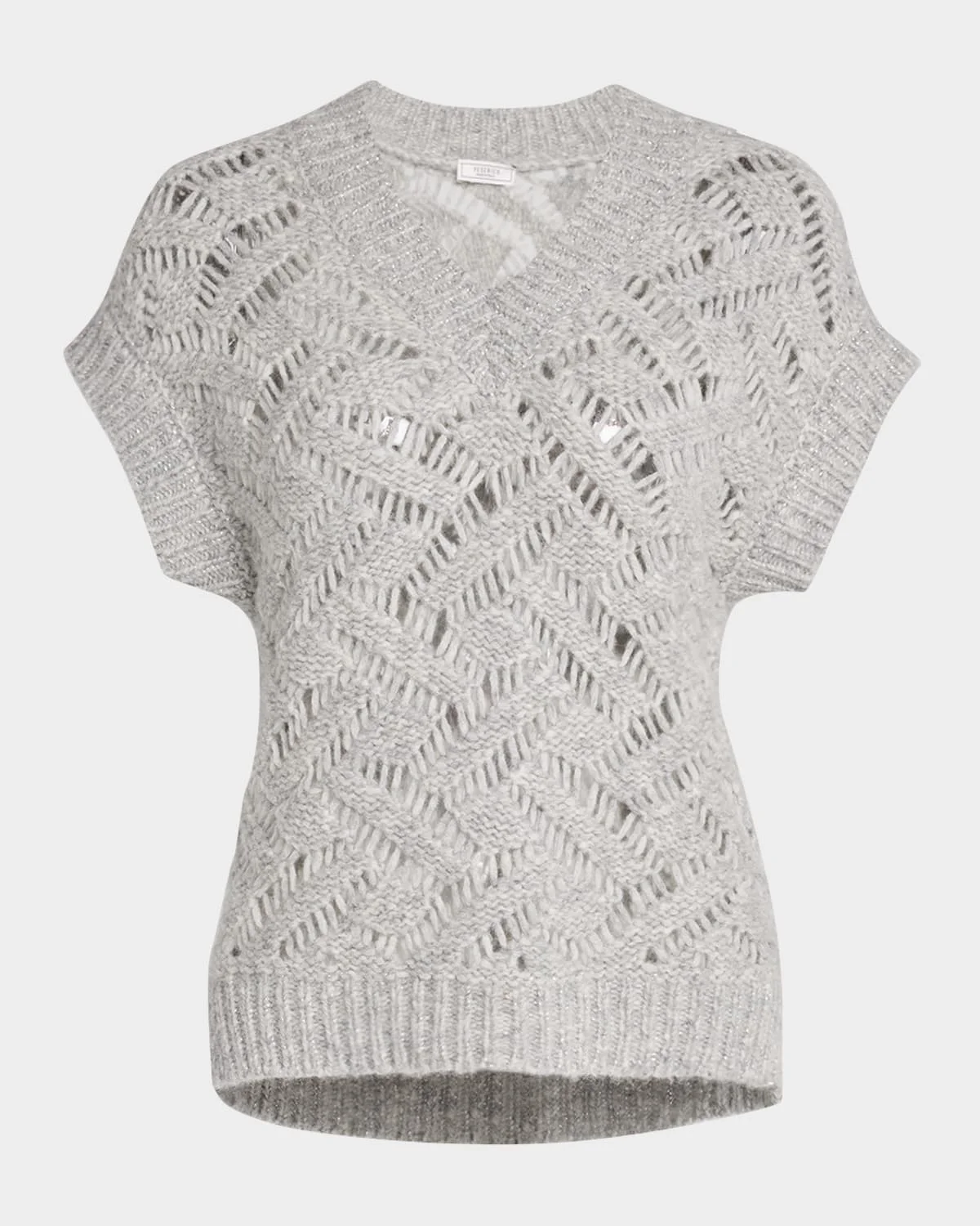 Open-Stitch Knit Vest - 1