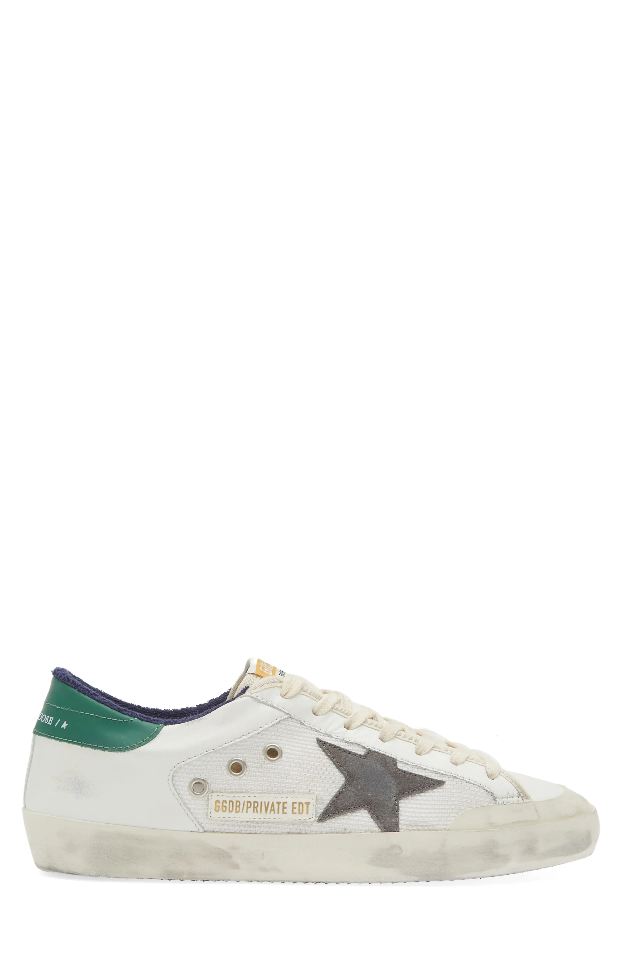 Super-Star Low Top Sneaker in White/Grey/Green - 3