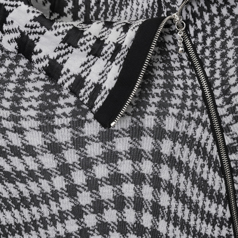 Warped Houndstooth Wool Blend Dress 6