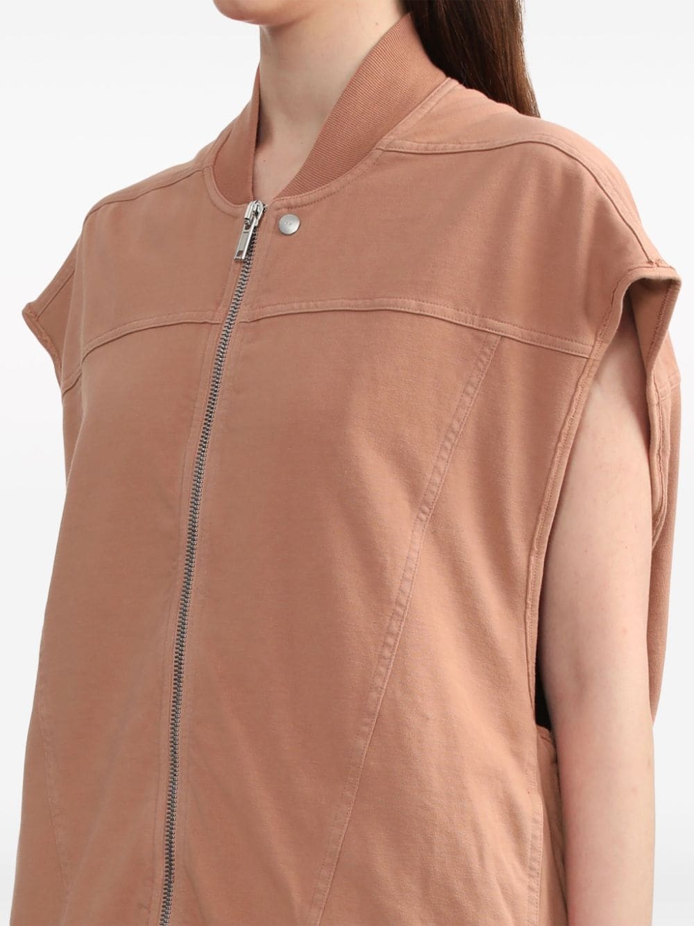 zip-up cotton gilet - 5