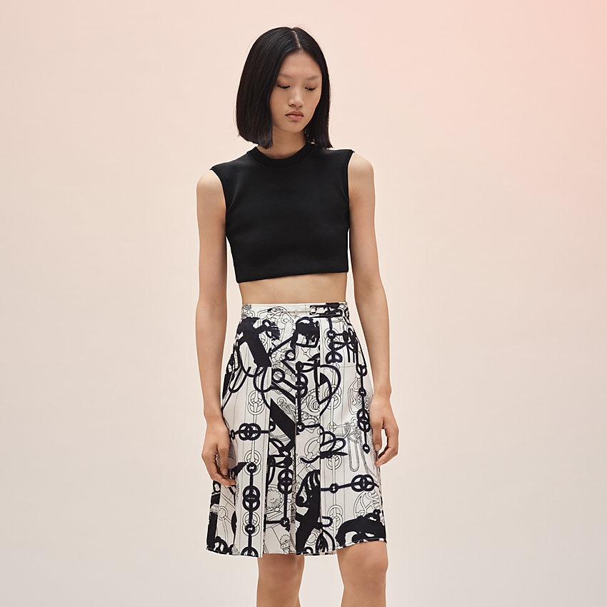 "Cliquetis en Tattoo Aquarelle" pleated skirt - 1