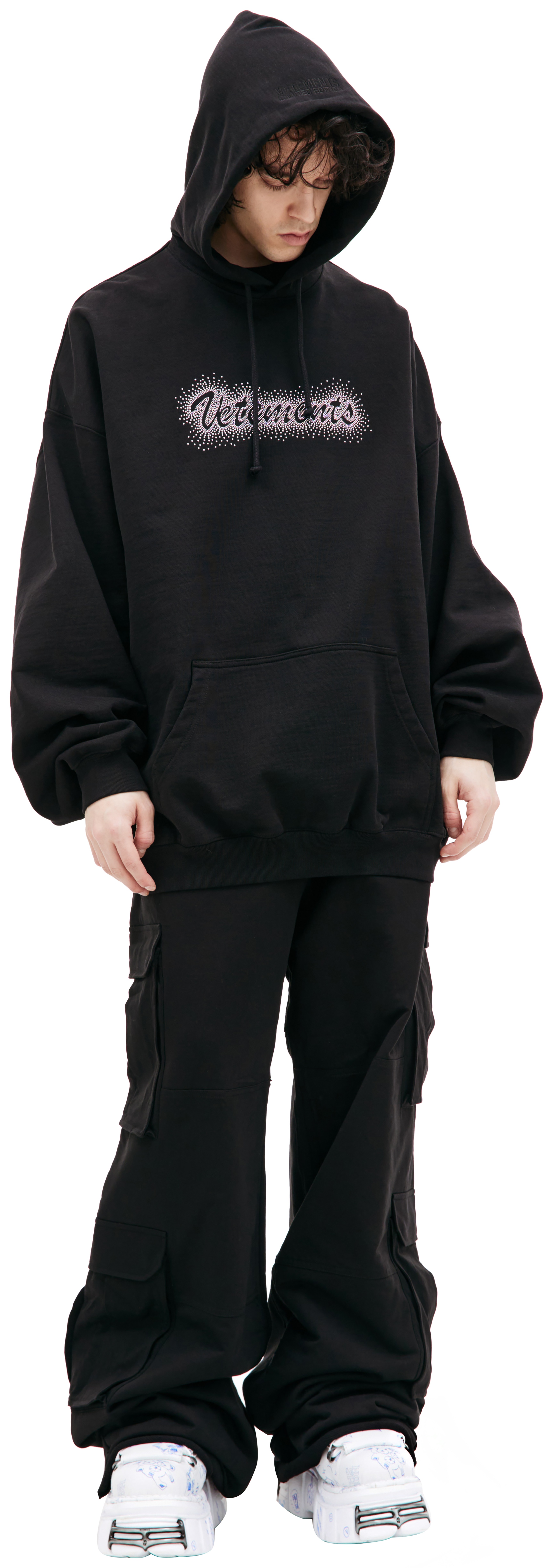 BLACK OVERSIZE HOODIE - 1