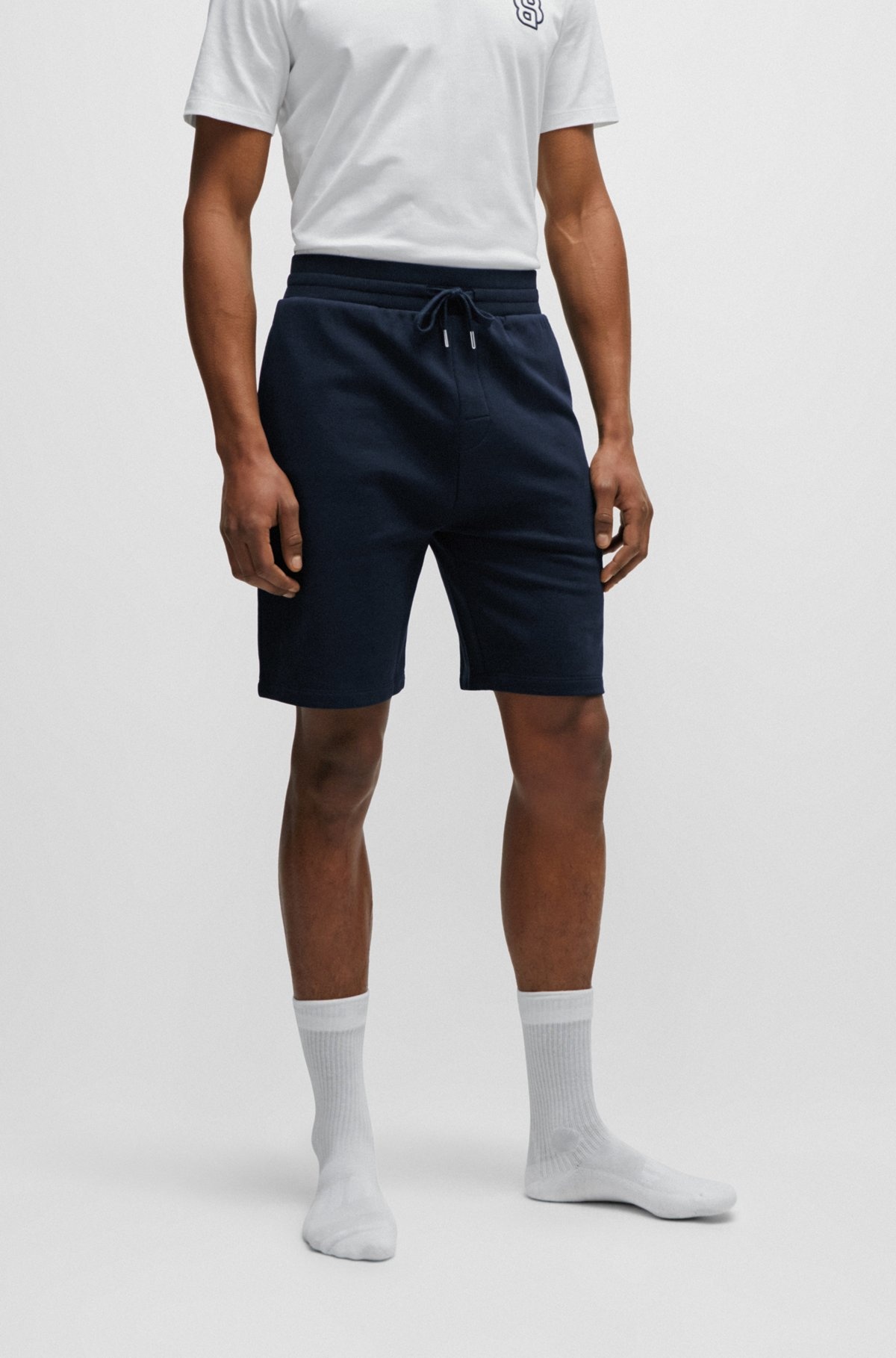 COTTON-TERRY SHORTS WITH DOUBLE MONOGRAM AND DRAWSTRING - 2