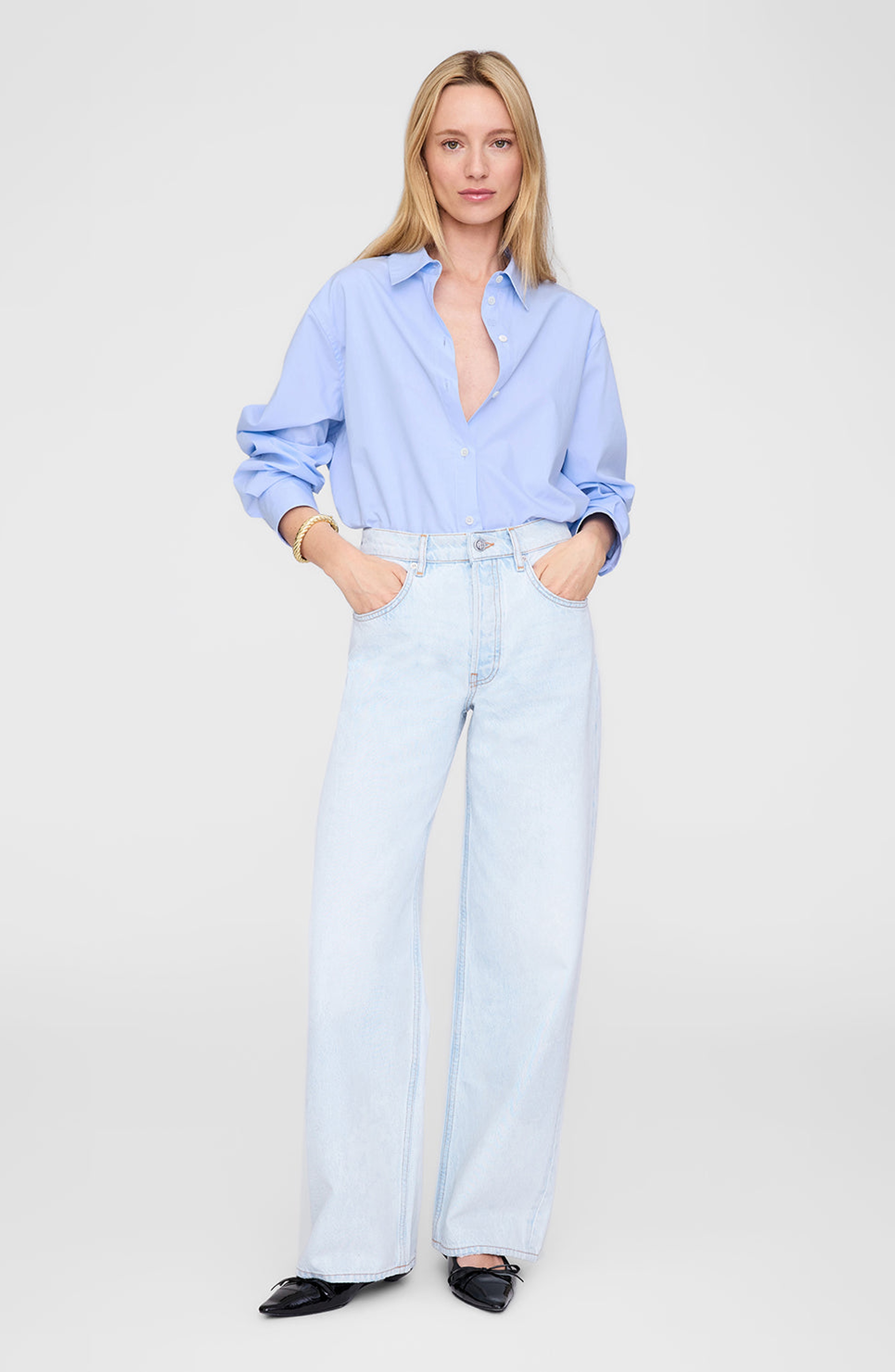 ANINE BING Manon Jean in Ultra Bleached Blue at Nordstrom - 6