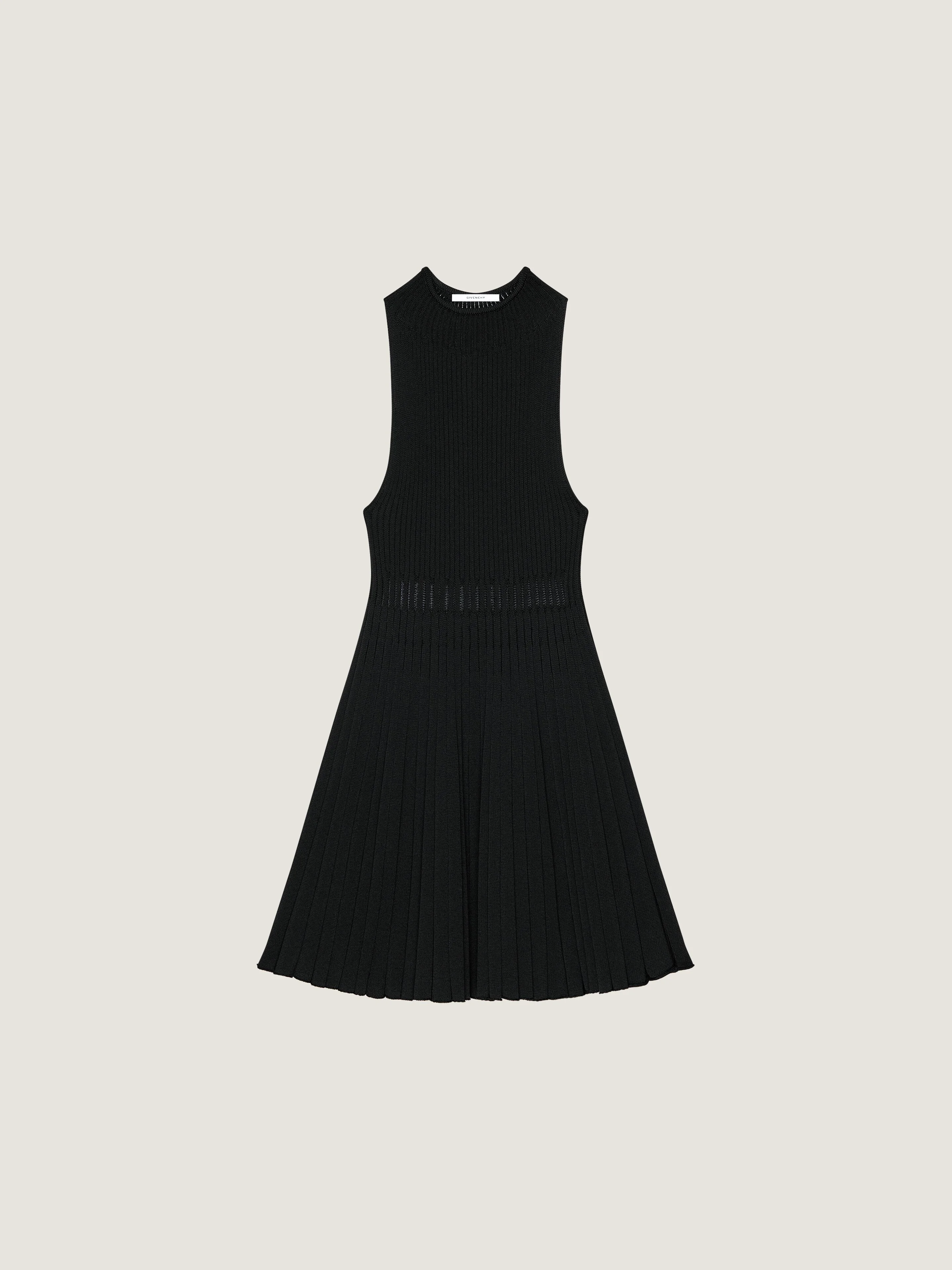 MINI DRESS IN KNIT WITH SHEER DETAILS - 1