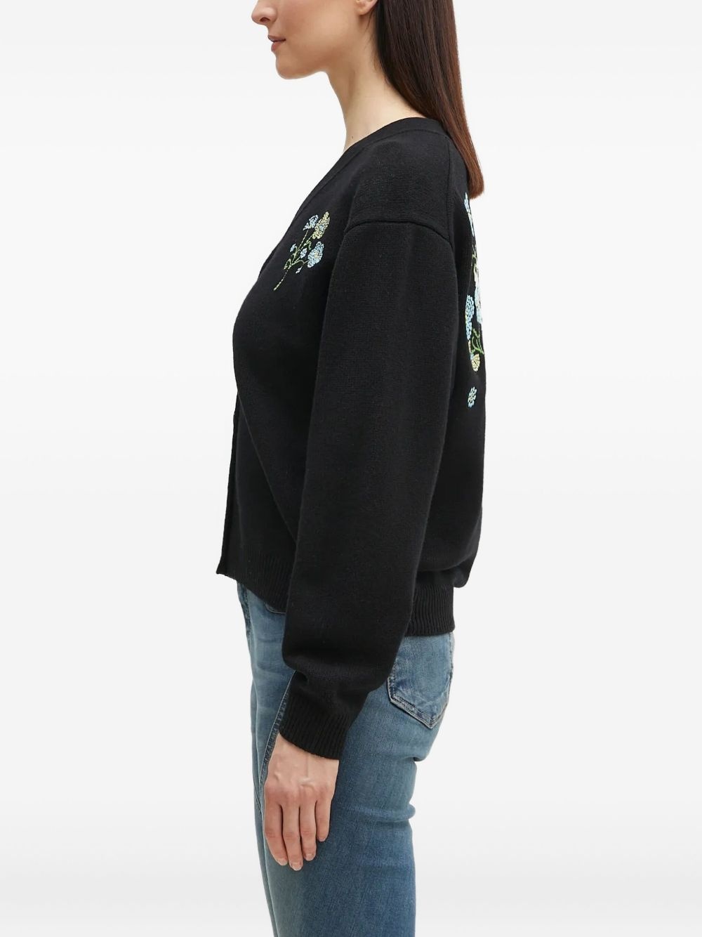 floral-embroidered cardigan - 3