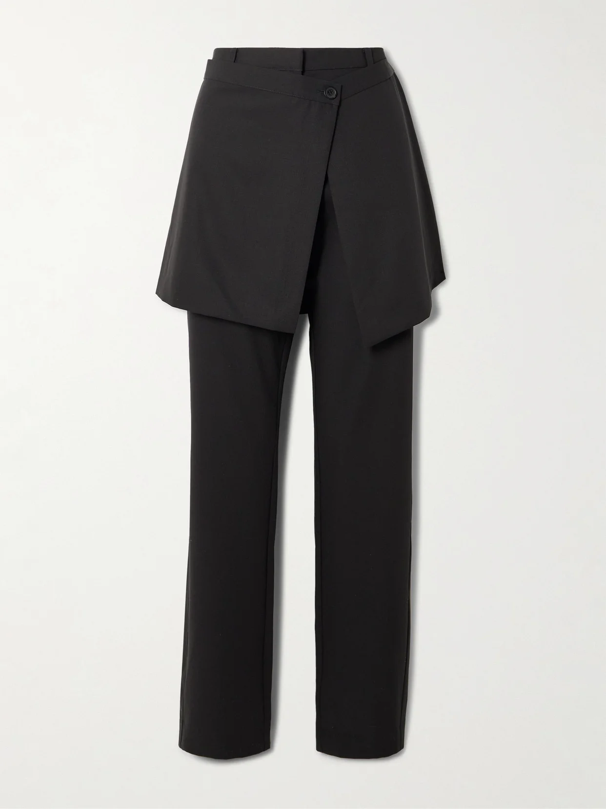 Layered Wool Straight-leg Pants - 1