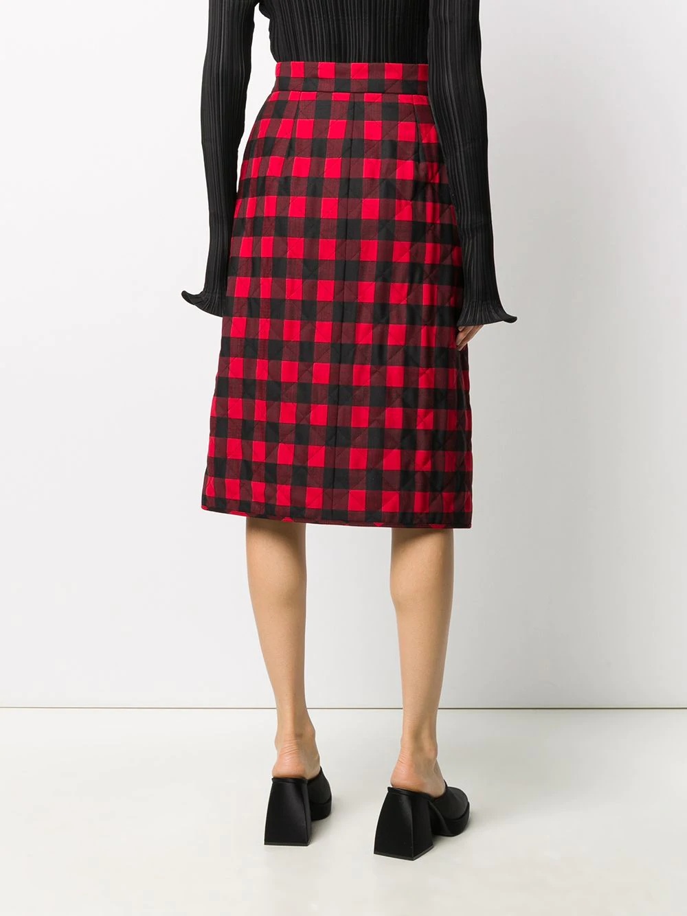 checked midi skirt  - 4