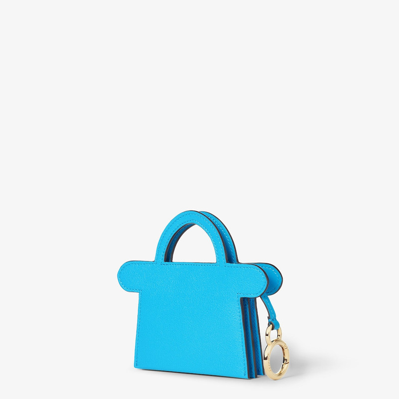 FENDI Fendi Way Card Case Aquamarine blue leather card case outlook