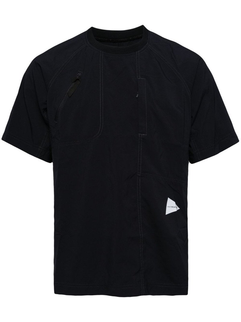 contrast-stitching panelled T-shirt 1