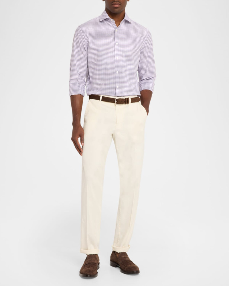 Canali Men's Grid Check Cotton Sport Shirt outlook