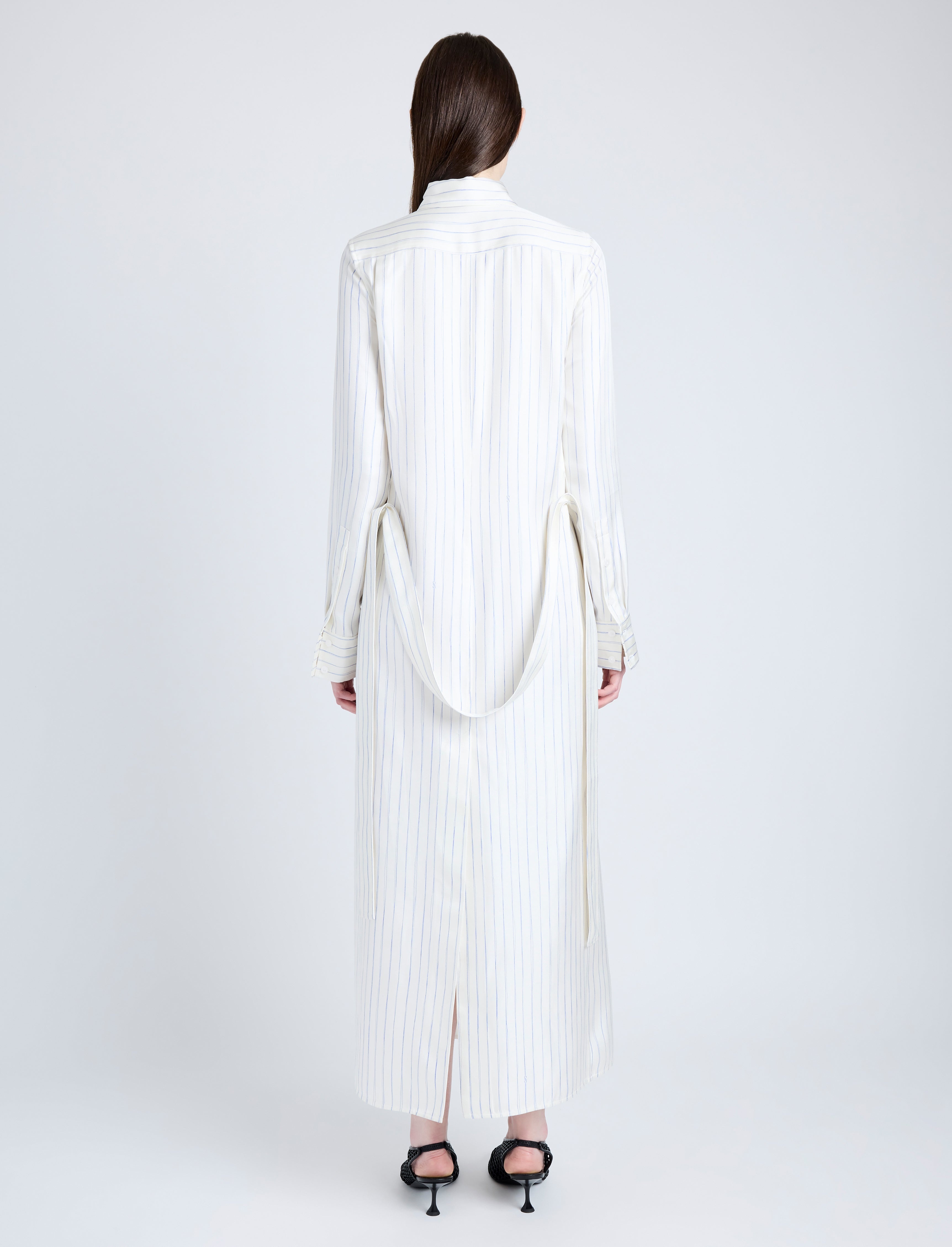 Hannah Dress in Stripe Silk Twill - 4