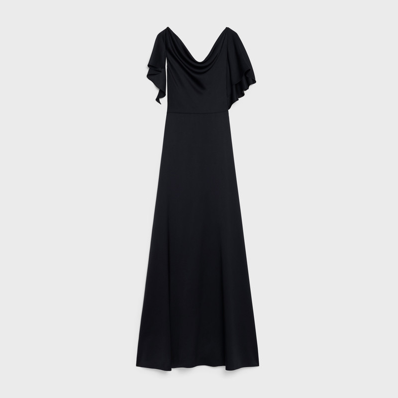 SLIP DRESS WITH CAPE SLEEVES IN SILK SATIN 1
