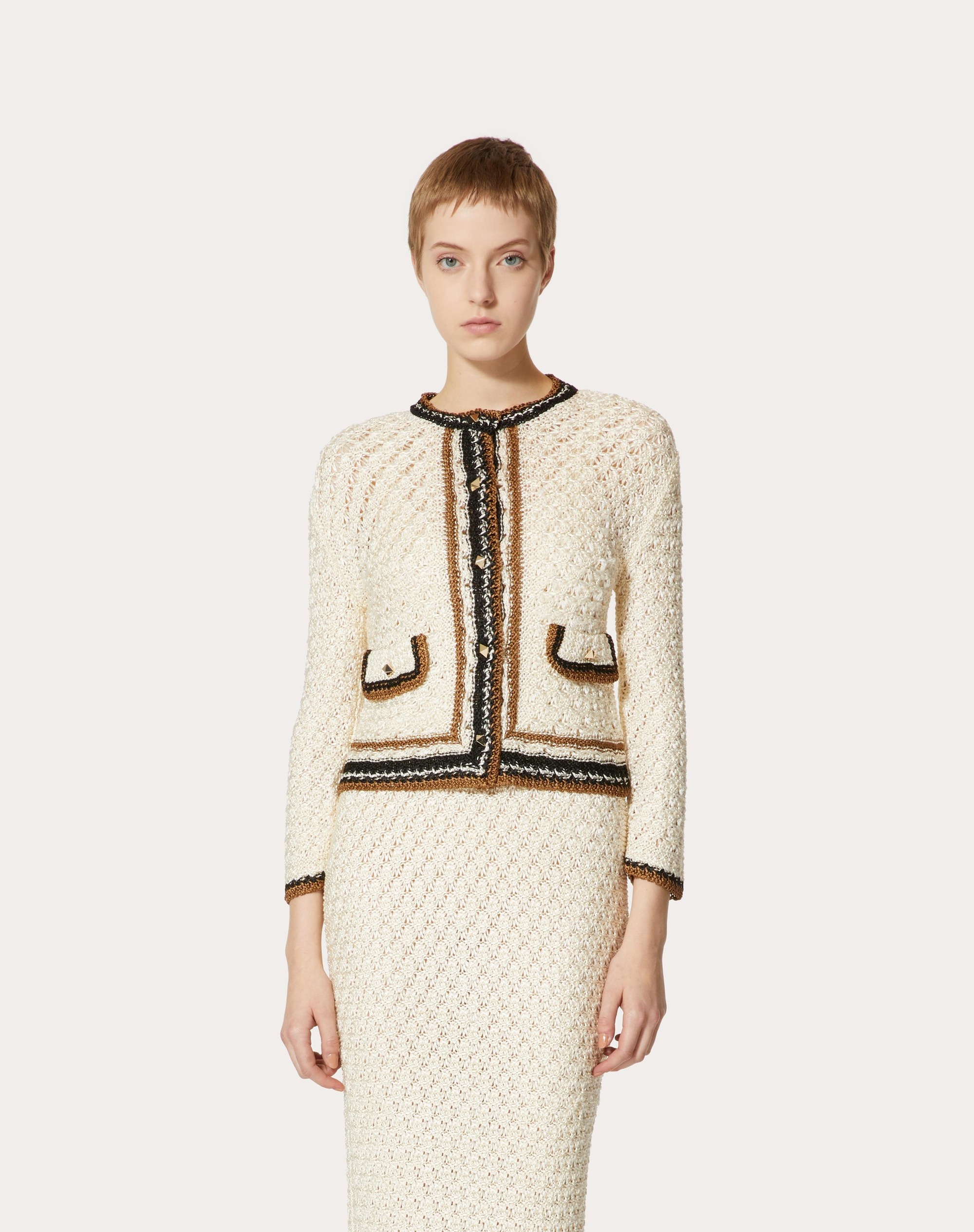 VISCOSE JACKET WITH CROCHET WORK - 3