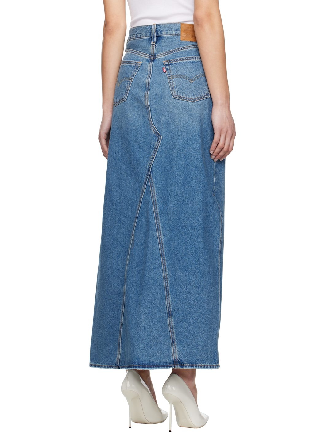 Blue Icon Denim Maxi Skirt - 3