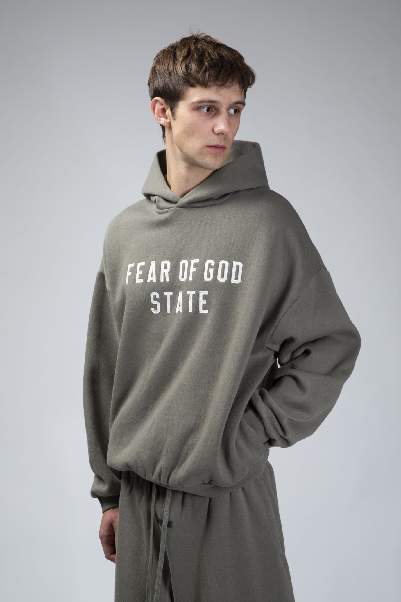 90s Fit Fleece Hoodie Moss - 5