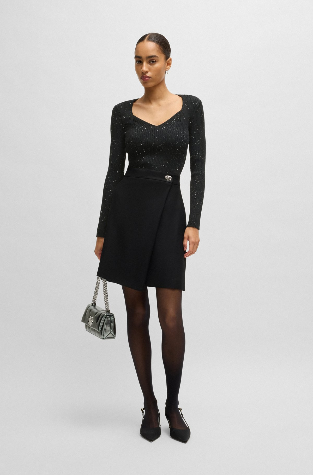 RIBBED SWEATER WITH SEQUIN EMBELLISHMENTS - 3