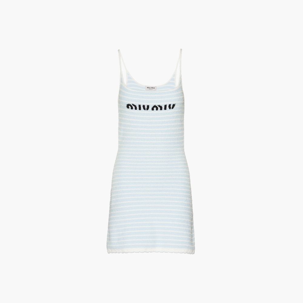Bouclé cotton mini-dress - 1