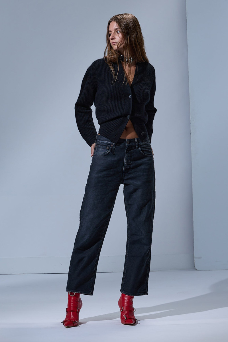 R13 SPLIT HEM RIBBED CARDIGAN outlook